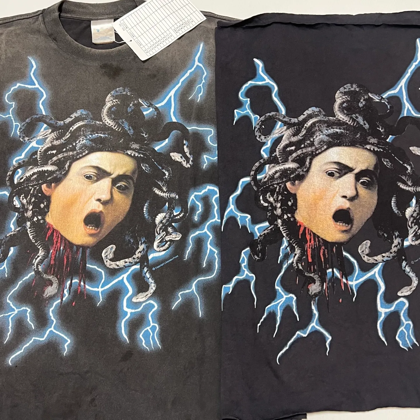 Printing proofing SAINT Mxxxxxx MEDUSA SS TEE/BLK Medusa Hydra retro sulfur dyed short sleeves washed black S-XL